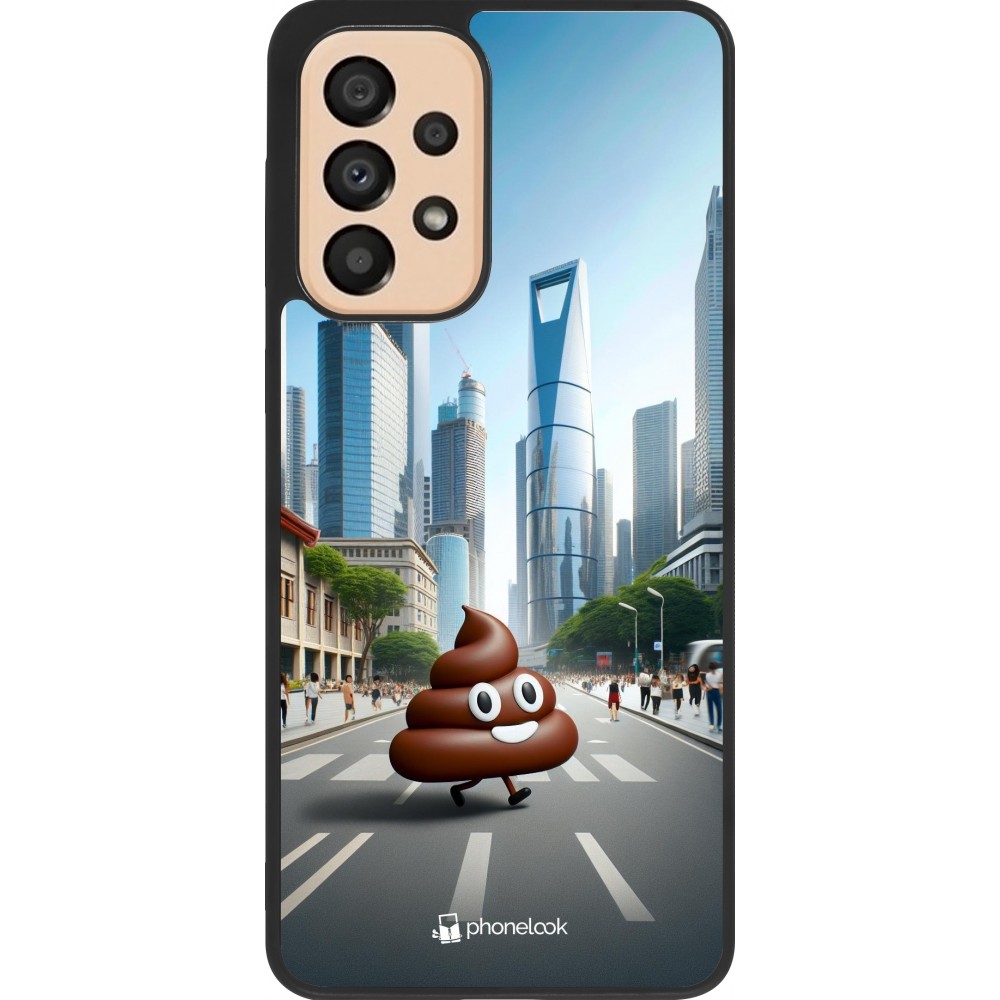 Samsung Galaxy A33 5G Case Hülle - Silikon schwarz Kackhaufen Emoji Spaziergang