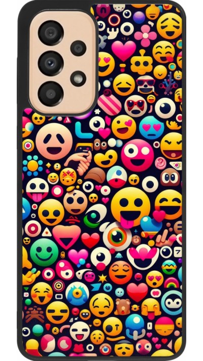 Samsung Galaxy A33 5G Case Hülle - Silikon schwarz Emoji Mix Farbe