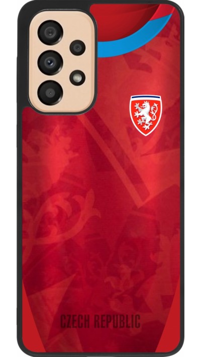 Coque Samsung Galaxy A33 5G - Silicone rigide noir Maillot de football République Tchèque personnalisable