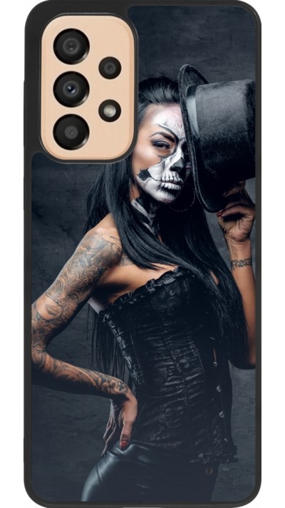 Samsung Galaxy A33 5G Case Hülle - Silikon schwarz Halloween 22 Tattooed Girl