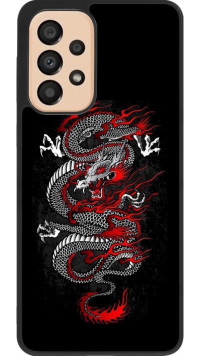 Samsung Galaxy A33 5G Case Hülle - Silikon schwarz Japanese style Dragon Tattoo Red Black