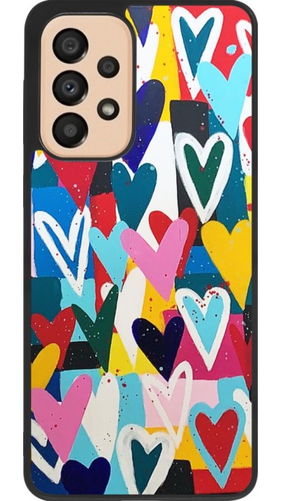 Hülle Samsung Galaxy A33 5G - Silikon schwarz Joyful Hearts