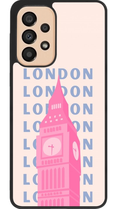 Samsung Galaxy A33 5G Case Hülle - Silikon schwarz London Pink Print