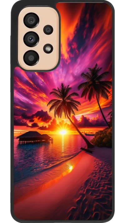 Samsung Galaxy A33 5G Case Hülle - Silikon schwarz Malediven Abenddämmerung Glückseligkeit