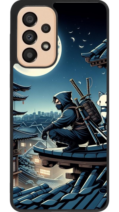 Samsung Galaxy A33 5G Case Hülle - Silikon schwarz Ninja unter dem Mond