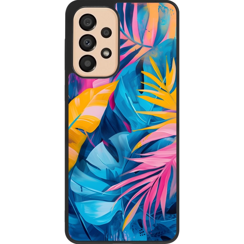 Samsung Galaxy A33 5G Case Hülle - Silikon schwarz Palms Blue