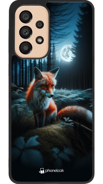 Samsung Galaxy A33 5G Case Hülle - Silikon schwarz Fuchs Mond Wald