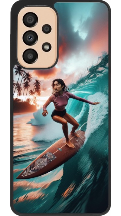 Samsung Galaxy A33 5G Case Hülle - Silikon schwarz Surferin aus Bali