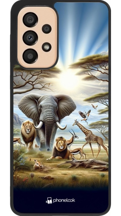 Samsung Galaxy A33 5G Case Hülle - Silikon schwarz Afrikanisches Wildleben