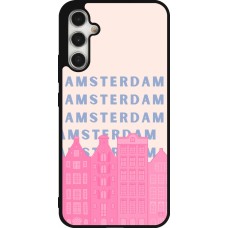 Samsung Galaxy A34 5G Case Hülle - Silikon schwarz Amsterdam Pink Print