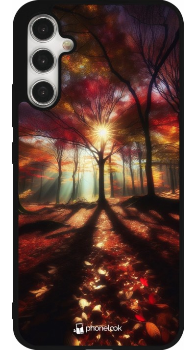 Samsung Galaxy A34 5G Case Hülle - Silikon schwarz Herbstlicher goldener Glanz