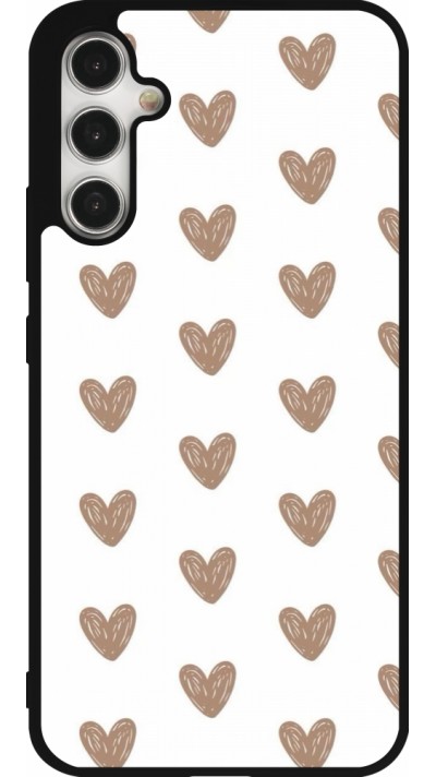 Samsung Galaxy A34 5G Case Hülle - Silikon schwarz Autumn 2024 brown hearts