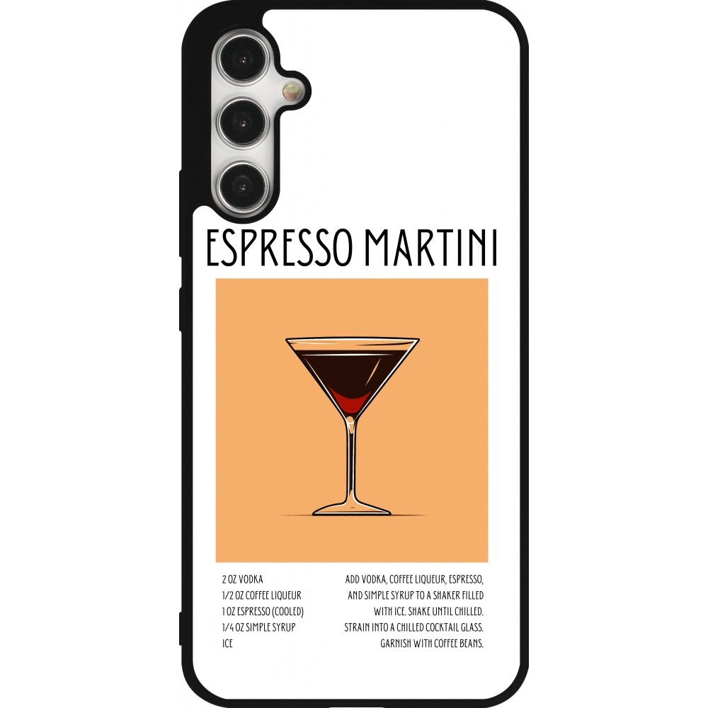 Samsung Galaxy A34 5G Case Hülle - Silikon schwarz Cocktail Rezept Espresso Martini