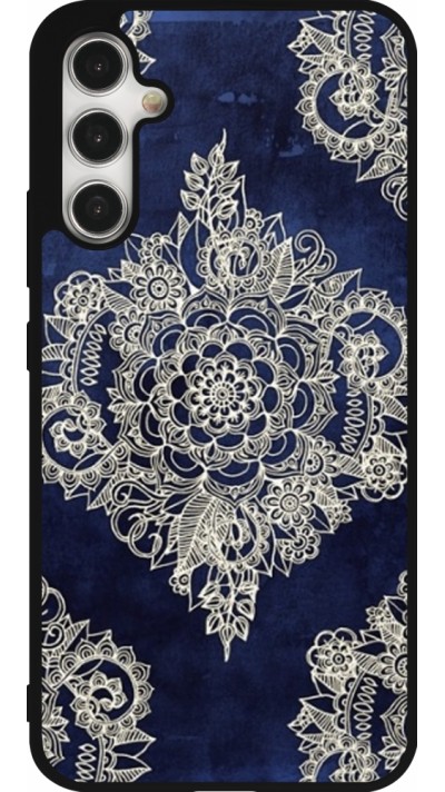 Samsung Galaxy A34 5G Case Hülle - Silikon schwarz Cream Flower Moroccan