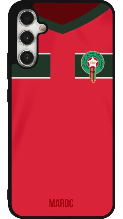 Samsung Galaxy A34 5G Case Hülle - Silikon schwarz Marokko 2022 personalisierbares Fussballtrikot