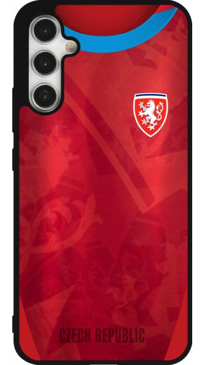 Coque Samsung Galaxy A34 5G - Silicone rigide noir Maillot de football République Tchèque personnalisable