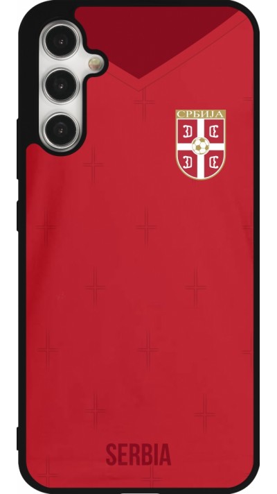 Samsung Galaxy A34 5G Case Hülle - Silikon schwarz Serbien 2022 personalisierbares Fussballtrikot