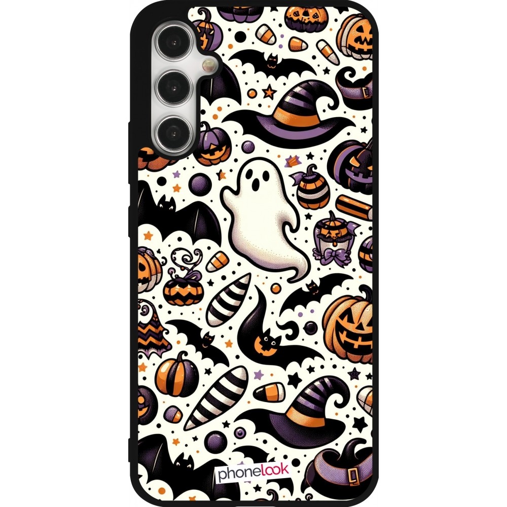 Samsung Galaxy A34 5G Case Hülle - Silikon schwarz Halloween 2024 Niedliches Muster