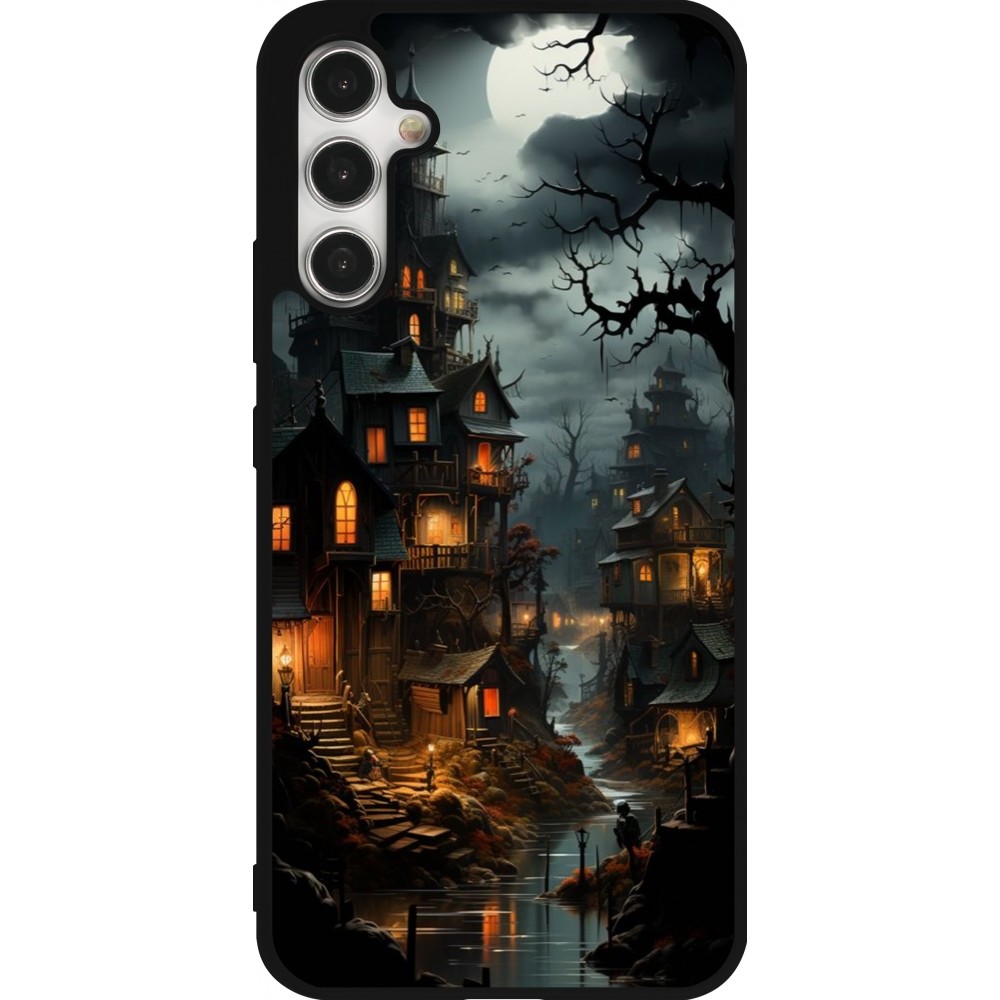 Samsung Galaxy A34 5G Case Hülle - Silikon schwarz Halloween 2024 scary town