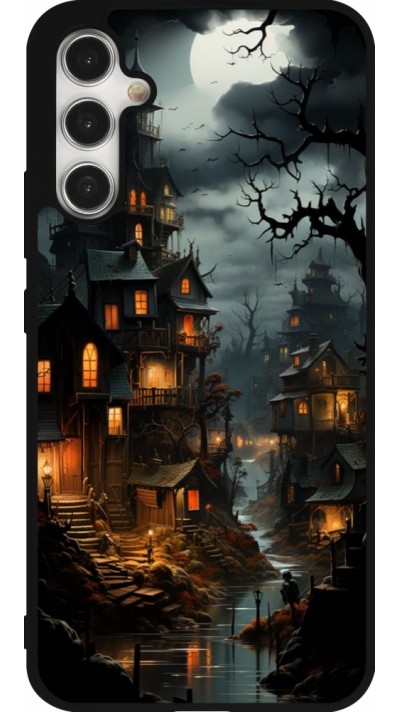 Samsung Galaxy A34 5G Case Hülle - Silikon schwarz Halloween 2024 scary town