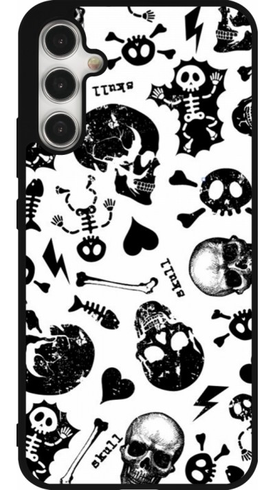 Samsung Galaxy A34 5G Case Hülle - Silikon schwarz Halloween 2024 skeleton mix