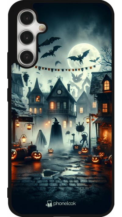 Samsung Galaxy A34 5G Case Hülle - Silikon schwarz Halloween Spukstadt