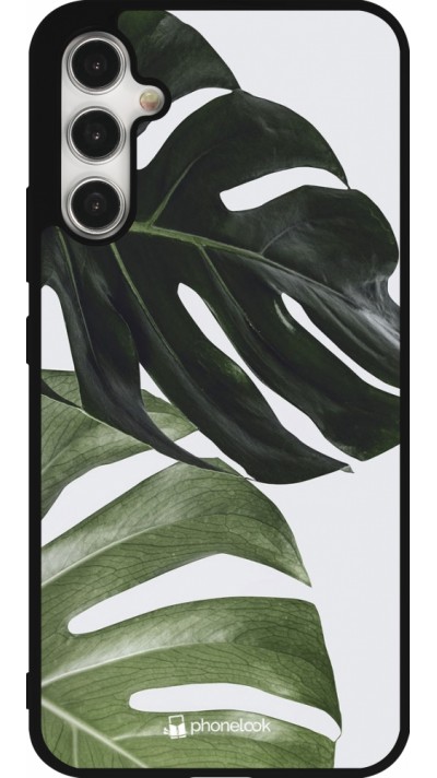 Samsung Galaxy A34 5G Case Hülle - Silikon schwarz Monstera Plant