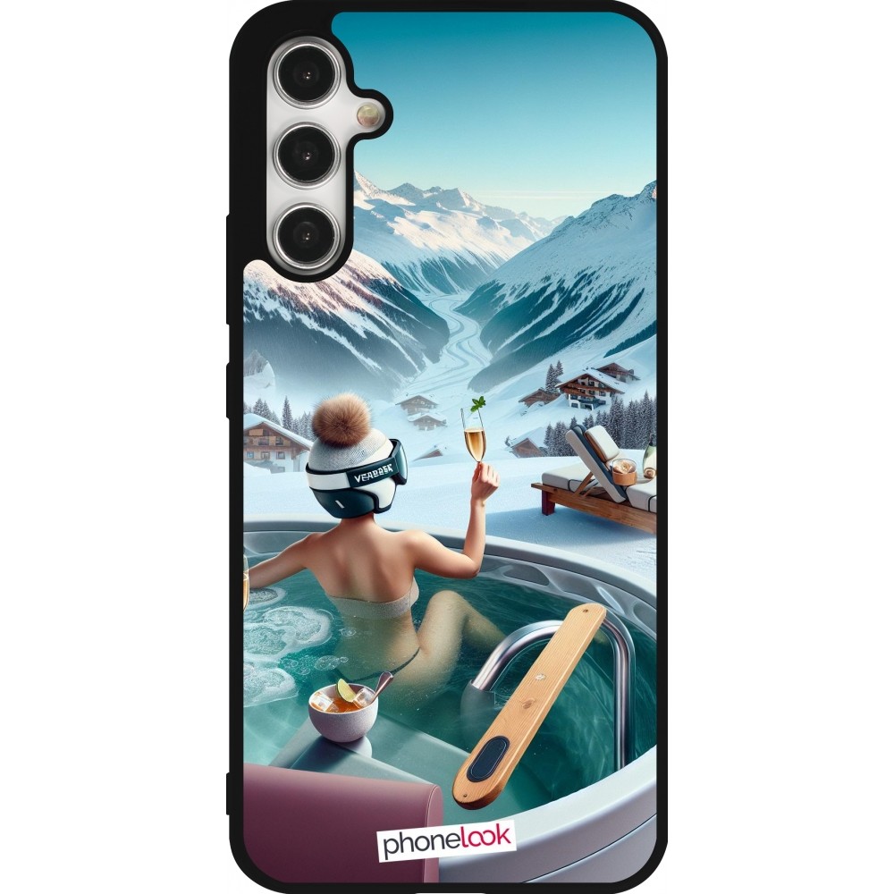 Samsung Galaxy A34 5G Case Hülle - Silikon schwarz Berg Glamour Whirlpool