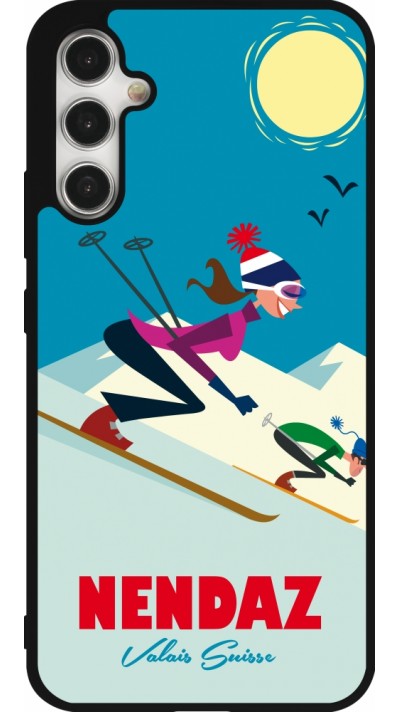 Coque Samsung Galaxy A34 5G - Silicone rigide noir Nendaz Ski Downhill