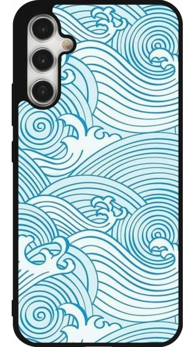 Coque Samsung Galaxy A34 5G - Silicone rigide noir Ocean Waves