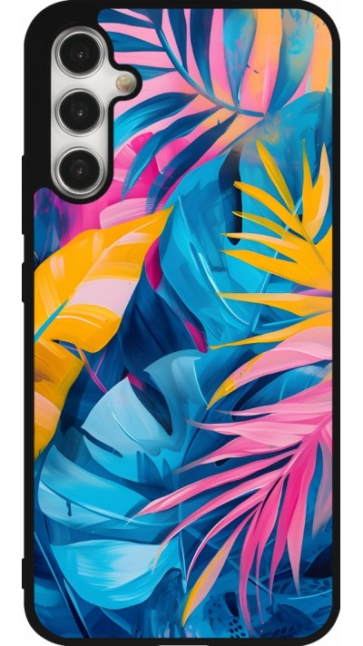 Coque Samsung Galaxy A34 5G - Silicone rigide noir Palms Blue