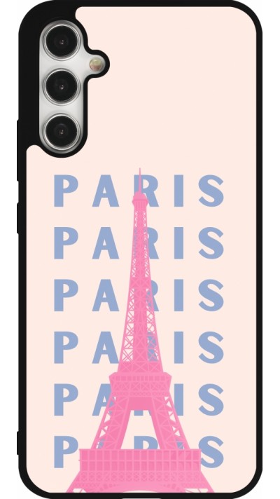 Coque Samsung Galaxy A34 5G - Silicone rigide noir Paris Pink Print