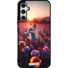 Samsung Galaxy A34 5G Case Hülle - Silikon schwarz Purpurroter Fuchs bei Dammerung