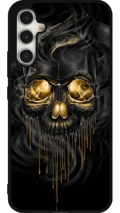 Coque Samsung Galaxy A34 5G - Silicone rigide noir Skull 02