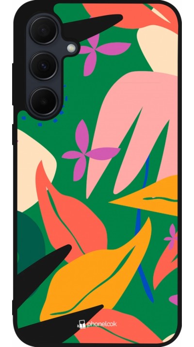 Samsung Galaxy A35 5G Case Hülle - Silikon schwarz Abstract Jungle