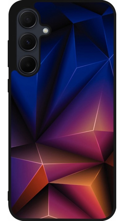 Samsung Galaxy A35 5G Case Hülle - Silikon schwarz Abstract Triangles 