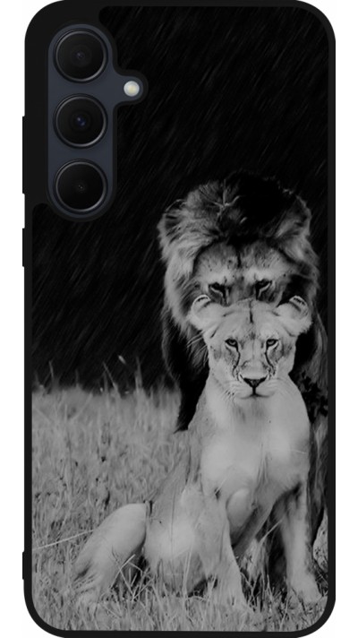 Samsung Galaxy A35 5G Case Hülle - Silikon schwarz Angry lions