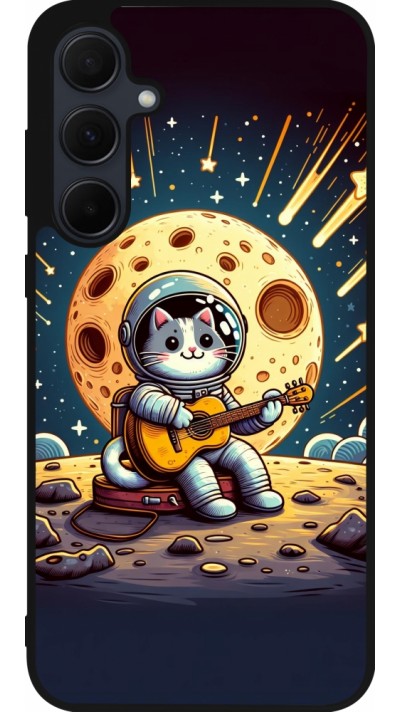 Samsung Galaxy A35 5G Case Hülle - Silikon schwarz AstroKatze RockMond