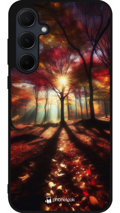 Samsung Galaxy A35 5G Case Hülle - Silikon schwarz Herbstlicher goldener Glanz