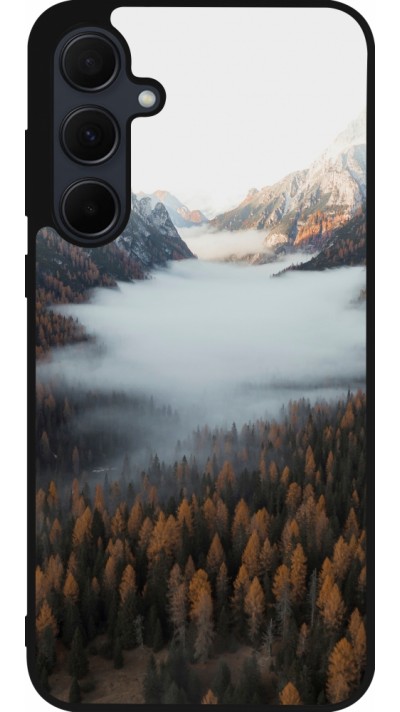 Samsung Galaxy A35 5G Case Hülle - Silikon schwarz Autumn 22 forest lanscape