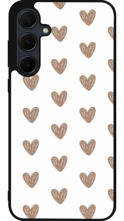 Samsung Galaxy A35 5G Case Hülle - Silikon schwarz Autumn 2024 brown hearts