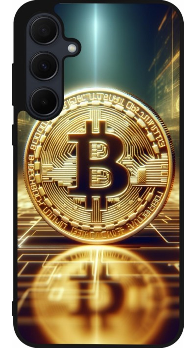 Samsung Galaxy A35 5G Case Hülle - Silikon schwarz Bitcoin Stehen