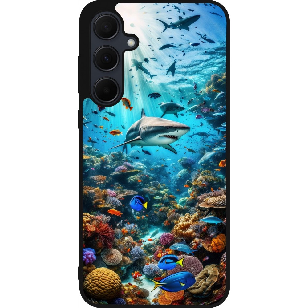 Samsung Galaxy A35 5G Case Hülle - Silikon schwarz Bora Bora Meer und Wunder