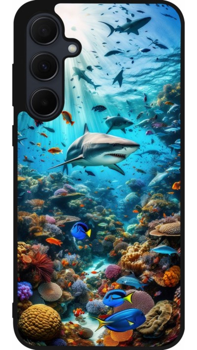 Samsung Galaxy A35 5G Case Hülle - Silikon schwarz Bora Bora Meer und Wunder