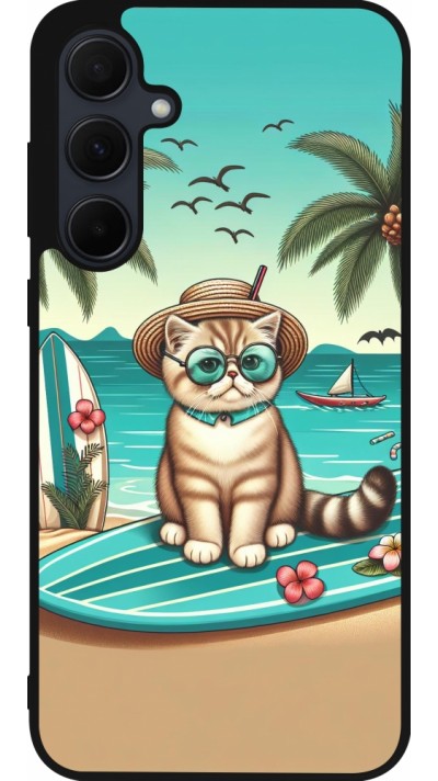 Samsung Galaxy A35 5G Case Hülle - Silikon schwarz Chat Surf Stil