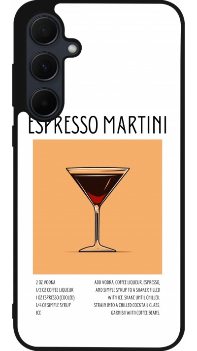 Samsung Galaxy A35 5G Case Hülle - Silikon schwarz Cocktail Rezept Espresso Martini