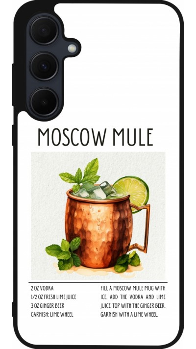 Samsung Galaxy A35 5G Case Hülle - Silikon schwarz Cocktail Rezept Moscow Mule