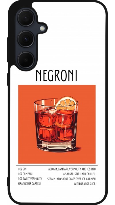 Samsung Galaxy A35 5G Case Hülle - Silikon schwarz Cocktail Rezept Negroni