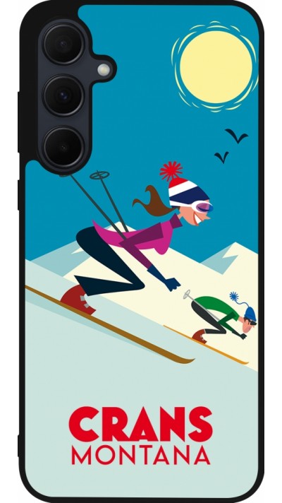 Samsung Galaxy A35 5G Case Hülle - Silikon schwarz Crans-Montana Ski Downhill