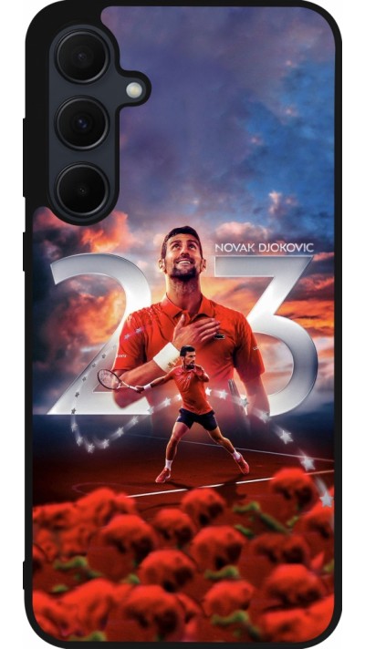 Samsung Galaxy A35 5G Case Hülle - Silikon schwarz Djokovic 23 Grand Slam